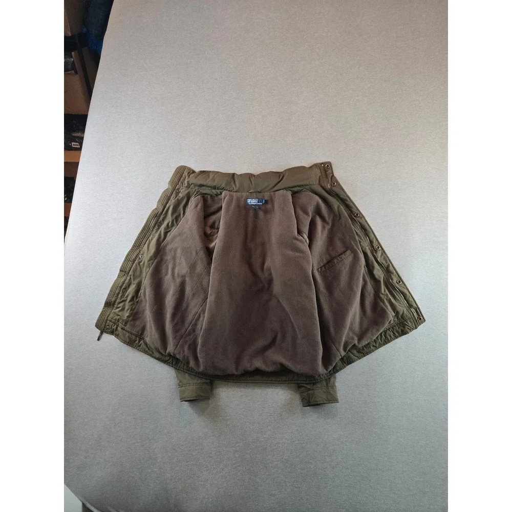 Vintage Polo Ralph Lauren Bomber Jacket Mens L Olive Hooded Fleece Lined 90's‎